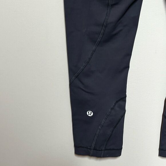Lululemon Mid Rise Run Inspire Cropped Gray Leggings Women's Size 4 - Picture 4 of 7